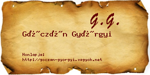 Góczán Györgyi névjegykártya